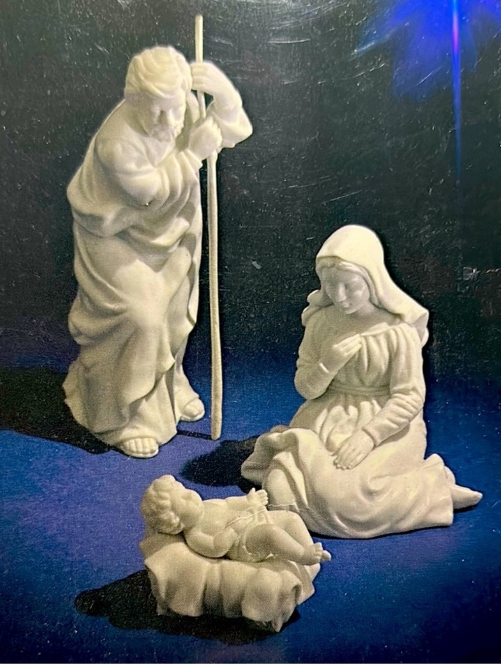 Vintage 1981 Avon Nativity Collectibles Holy Family 3 Porcelain Figure Set